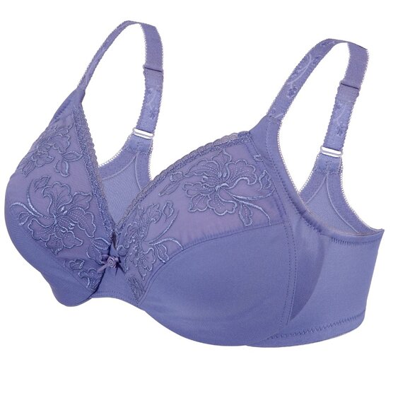 Glamorise Elegance Embroidery Underwire Bra Purple 32DD 48C 46C 44C 38C & MORE! - Picture 13 of 16